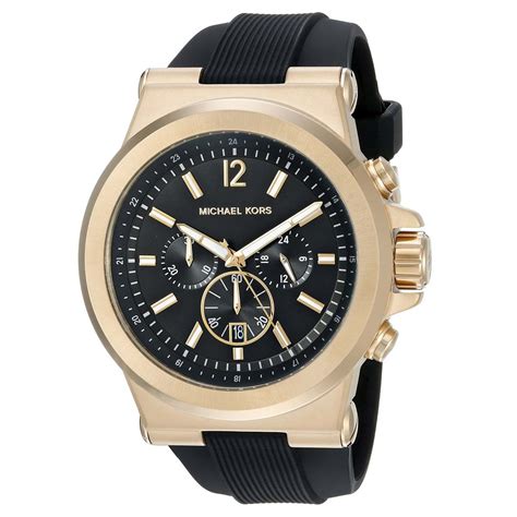 michael kors black rubber chronograph mens watch mk8184|Michael Kors dylan chronograph.